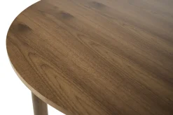 Table à manger extensible ovale avec rallonges intégrées en bois foncé noyer L180-230 cm CLAUDIE
