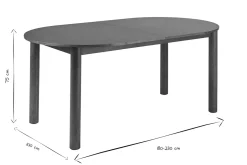Table à manger extensible ovale avec rallonges intégrées en bois foncé noyer L180-230 cm CLAUDIE