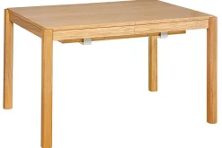 Table à manger extensible rallonges intégrées en bois clair chêne rectangulaire L125-238 cm AGALI