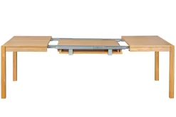 Table à manger extensible rallonges intégrées en bois clair chêne rectangulaire L125-238 cm AGALI