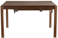 Table à manger extensible rallonges intégrées en bois foncé noyer rectangulaire L125-238 cm AGALI