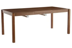 Table à manger extensible rallonges intégrées en bois foncé noyer rectangulaire L125-238 cm AGALI