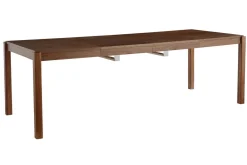 Table à manger extensible rallonges intégrées en bois foncé noyer rectangulaire L125-238 cm AGALI