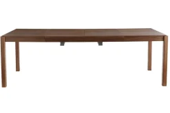 Table à manger extensible rallonges intégrées en bois foncé noyer rectangulaire L125-238 cm AGALI