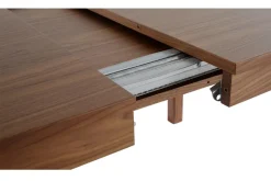 Table à manger extensible rallonges intégrées en bois foncé noyer rectangulaire L125-238 cm AGALI