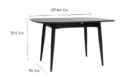 Table à manger extensible rectangulaire en bois foncé L130-160 cm NORDECO