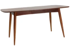 Table à manger extensible rectangulaire en bois foncé L130-160 cm NORDECO