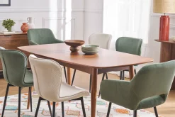 Table à manger extensible rectangulaire en bois foncé L130-160 cm NORDECO
