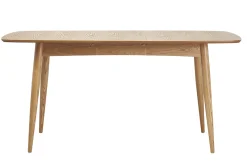 Table à manger extensible rectangulaire en bois clair L130-160 cm NORDECO