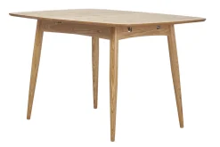 Table à manger extensible rectangulaire en bois clair L130-160 cm NORDECO