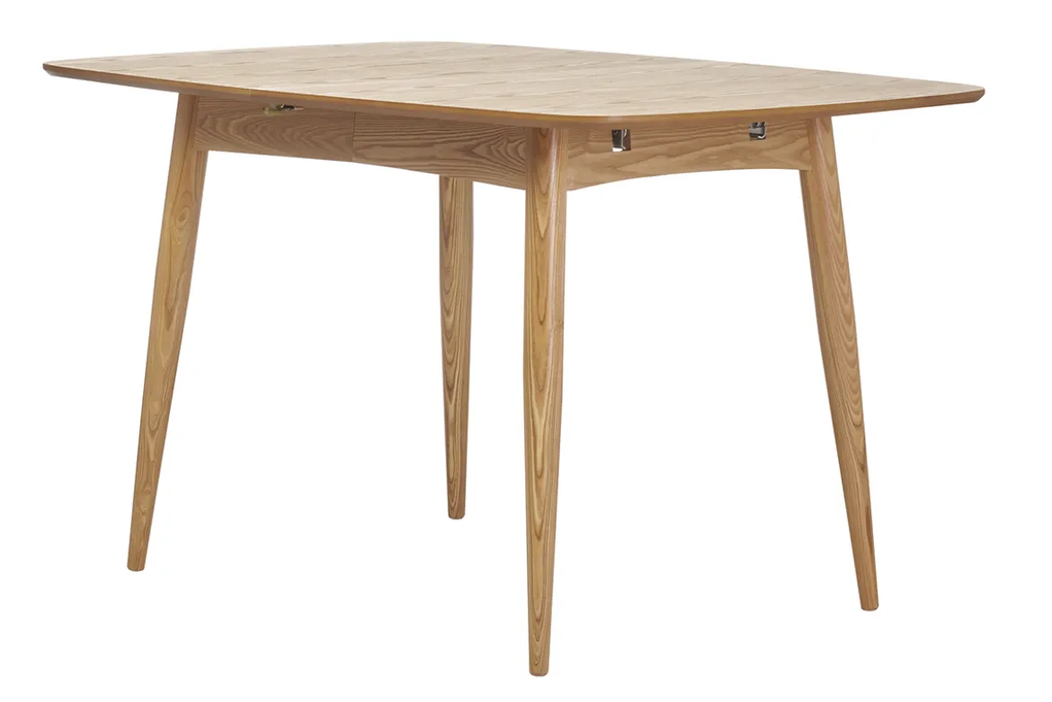 Table à manger extensible rectangulaire en bois clair L130-160 cm NORDECO