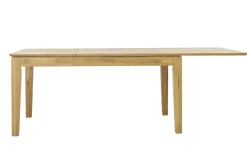 Table à manger extensible rectangulaire en bois clair chêne massif L160-220 cm YULIA