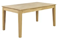 Table à manger extensible rectangulaire en bois clair chêne massif L160-220 cm YULIA