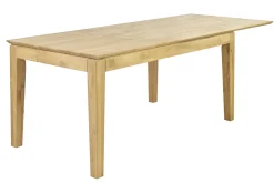 Table à manger extensible rectangulaire en bois clair chêne massif L160-220 cm YULIA