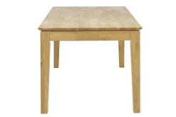 Table à manger extensible rectangulaire en bois clair chêne massif L160-220 cm YULIA