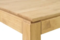 Table à manger extensible rectangulaire en bois clair chêne massif L160-220 cm YULIA