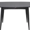 Table à manger extensible rectangulaire en bois noir L130-160 cm NORDECO