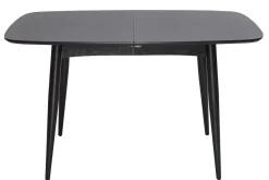 Table à manger extensible rectangulaire en bois noir L130-160 cm NORDECO
