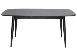 Table à manger extensible rectangulaire en bois noir L130-160 cm NORDECO
