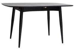 Table à manger extensible rectangulaire en bois noir L130-160 cm NORDECO