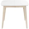 Table à manger extensible scandinave carrée blanche et bois L90-130 cm LEENA
