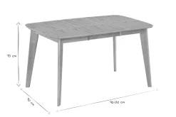 Table à manger extensible scandinave carrée placage chêne L90-130 cm LEENA