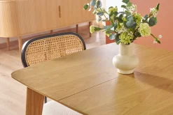 Table à manger extensible scandinave carrée placage chêne L90-130 cm LEENA