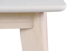 Table à manger extensible scandinave blanc et bois clair L150-200 cm LEENA