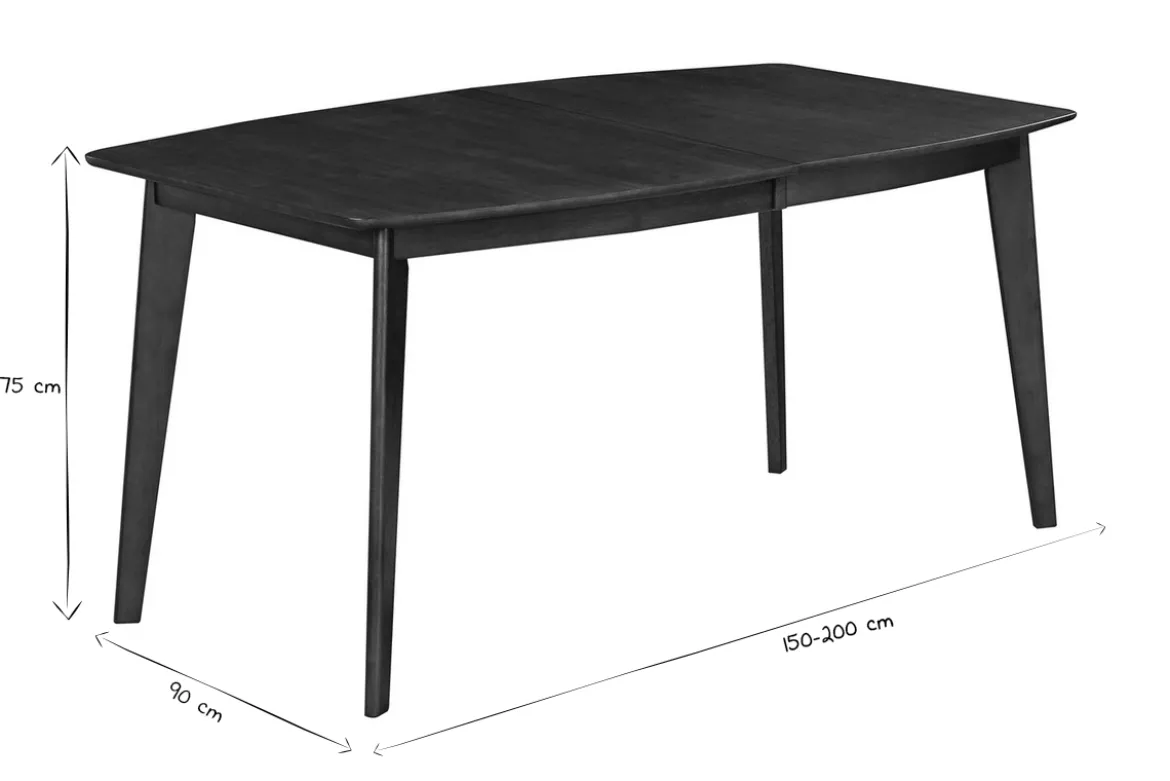 Table à manger extensible scandinave noyer L150-200 cm LEENA