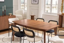 Table à manger extensible scandinave noyer L150-200 cm LEENA