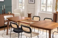 Table à manger extensible scandinave noyer L150-200 cm LEENA