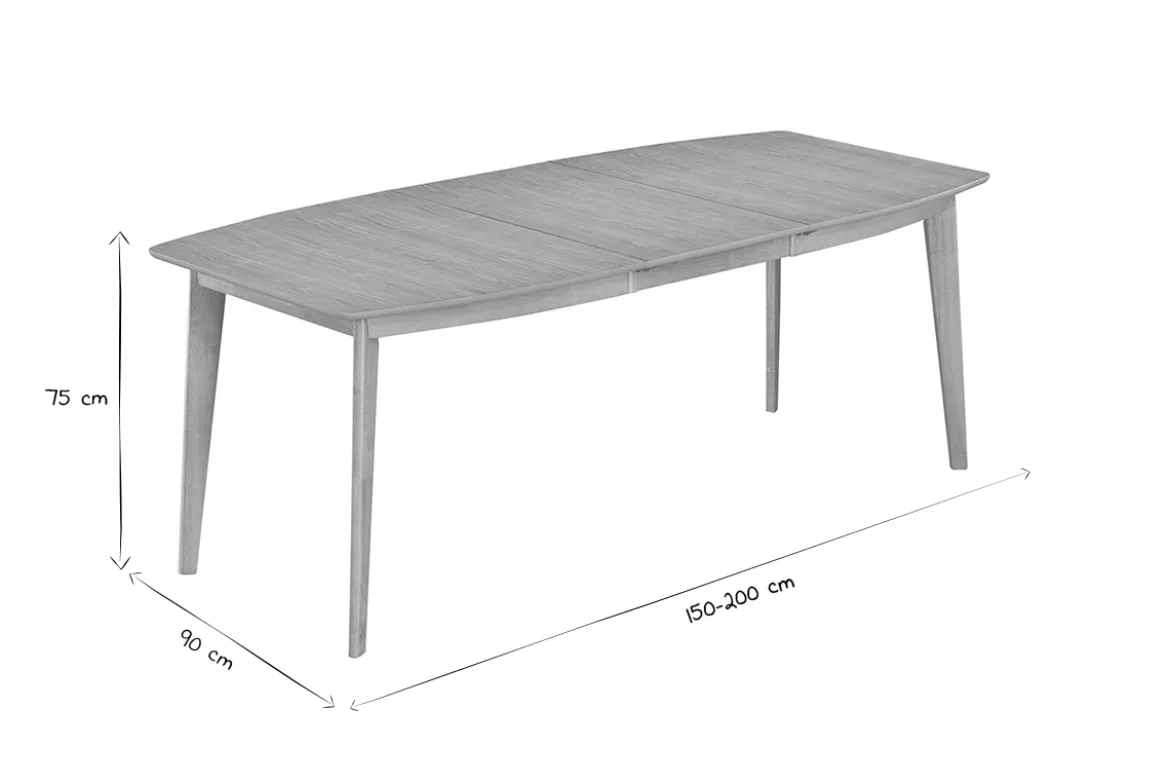 Table à manger extensible scandinave en bois clair L150-200 LEENA