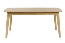 Table à manger extensible scandinave rallonges intégrées en bois clair chêne L168-228 cm LEENA