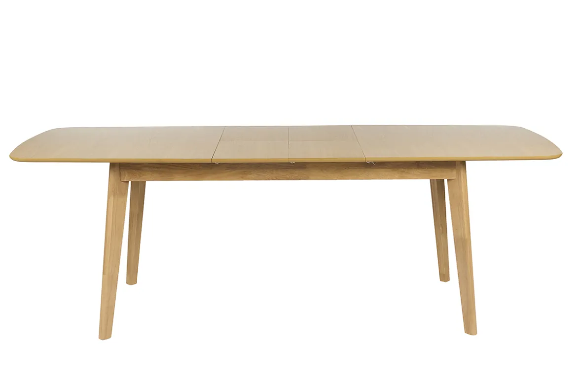 Table à manger extensible scandinave rallonges intégrées en bois clair chêne L168-228 cm LEENA