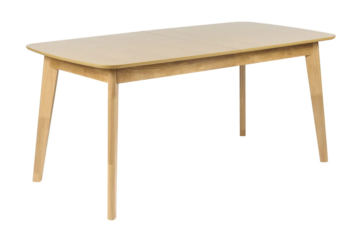 Table à manger extensible scandinave rallonges intégrées en bois clair chêne L168-228 cm LEENA