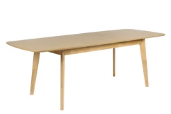 Table à manger extensible scandinave rallonges intégrées en bois clair chêne L168-228 cm LEENA