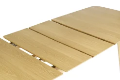 Table à manger extensible scandinave rallonges intégrées en bois clair chêne L168-228 cm LEENA