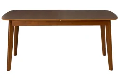 Table à manger extensible scandinave rallonges intégrées en bois foncé noyer L168-228 cm LEENA