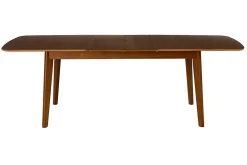 Table à manger extensible scandinave rallonges intégrées en bois foncé noyer L168-228 cm LEENA