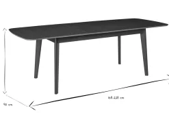 Table à manger extensible scandinave rallonges intégrées en bois foncé noyer L168-228 cm LEENA