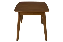 Table à manger extensible scandinave rallonges intégrées en bois foncé noyer L168-228 cm LEENA