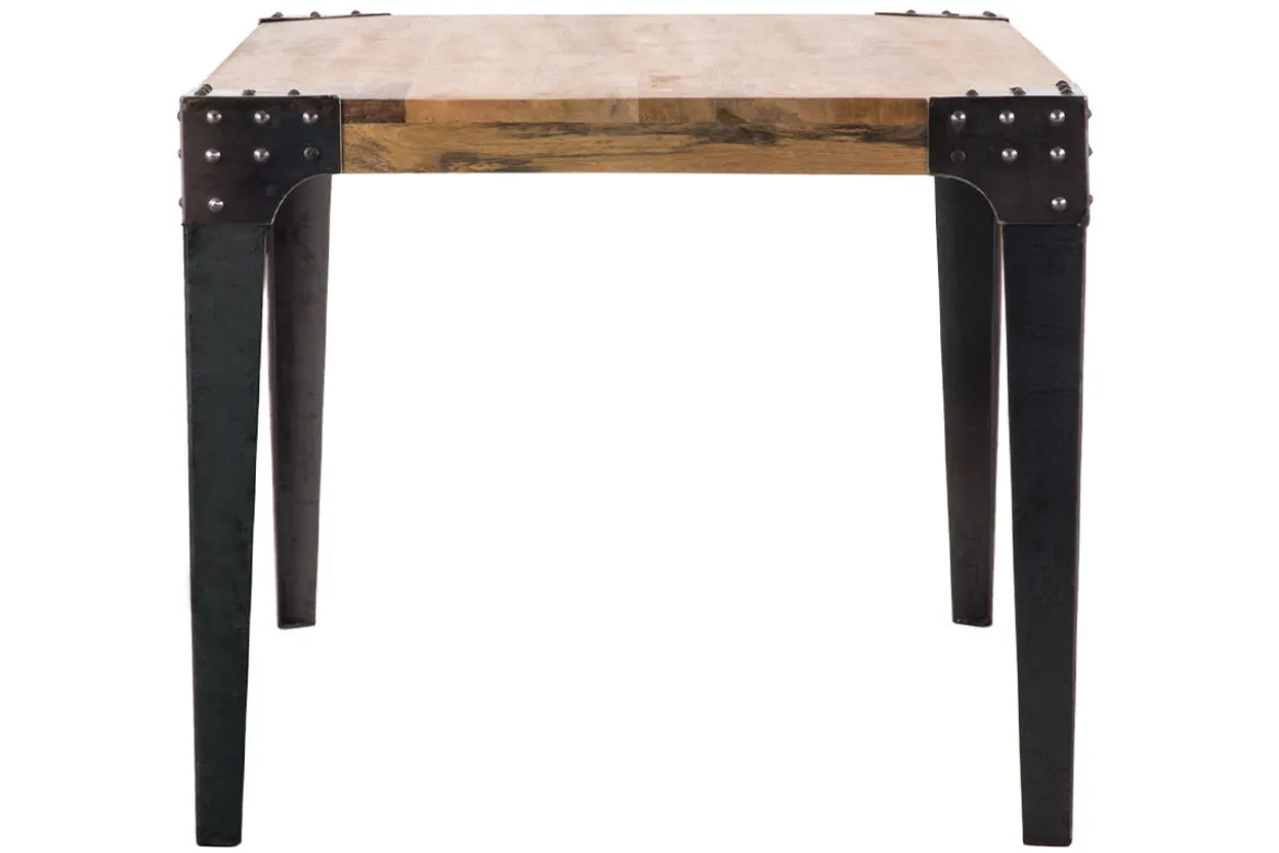 Table à manger industrielle acier et bois manguier massif L160 cm MADISON