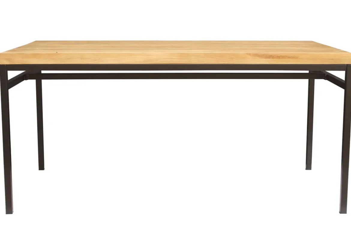 Table à manger industrielle bois manguier massif et métal L160 cm YPSTER