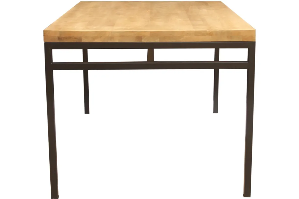 Table à manger industrielle bois manguier massif et métal L160 cm YPSTER