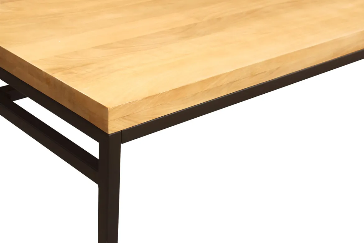 Table à manger industrielle bois manguier massif et métal L160 cm YPSTER