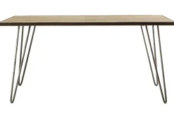 Table à manger industrielle bois manguier massif et métal L160 cm ATELIER