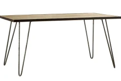 Table à manger industrielle bois manguier massif et métal L160 cm ATELIER