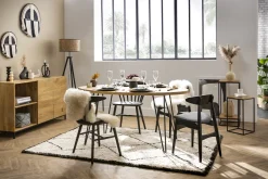 Table à manger ovale en bois manguier massif L160 cm VIBES