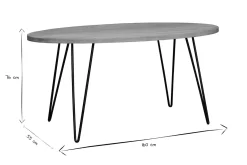 Table à manger ovale en bois manguier massif L160 cm VIBES