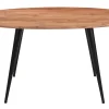 Table à manger ovale en bois massif et métal noir L160 cm OBALI